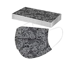 50 Pack Lace Pattern Disposable Face_Masks with 3