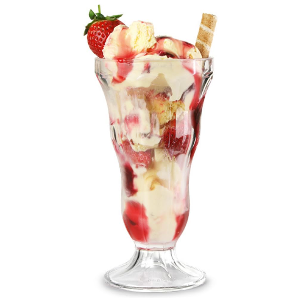 AIOS Unbreakable Polycarbonate Sundae Desert/Ice Cream Sundae Glass. Capacity 340ml. (4)