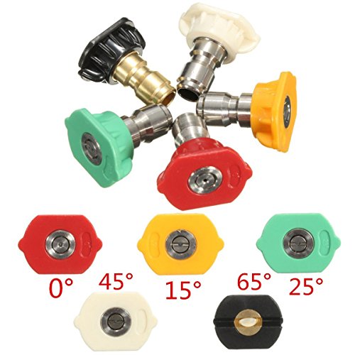 MATCC 5Pack Pressure Washer Spray Nozzles Tip Set Multiple Degrees