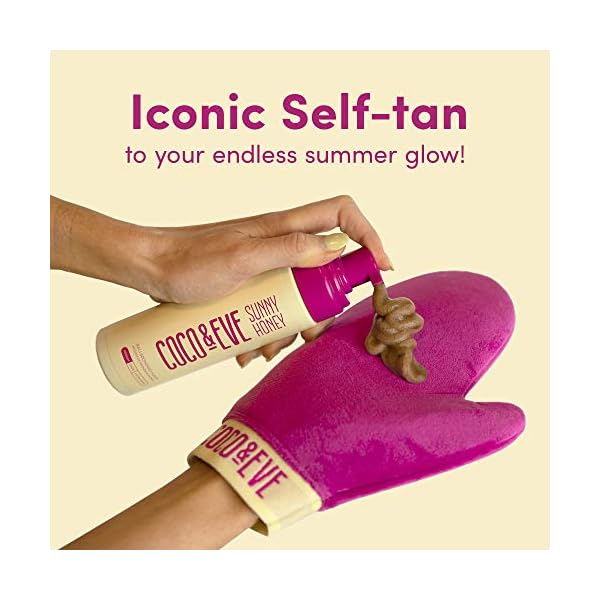 Coco-Eve-Sunny-Honey-Bali-Bronzing-Self-Tanner-Mousse-Set-Medium-All-Natural-Sunless-Tanning-Mousse-Instant-Self-Tanning-Lotion-with-Bronzer-with-Self-Tanning-Mitt-Applicator-200ml Coco & Eve Sunny Honey Bali Bronzing Self Tanner Mousse Set (Medium) - All Natural Sunless Tanning Mousse | Instant Self…