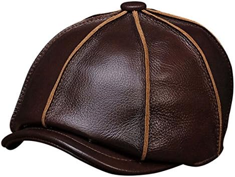 Haisum Men's Leather Flat Cap, Ivy Gatsby Newsboy Hunting Hats Berets