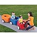 Step2 Push Wagons for Toddlers with Long Handle, Seat Belts and Molded-in Drink Holder - Durable Plastic Lightweight Ride-On Car Toys - Kids Choo Choo Train and Trailer Combo with Storage