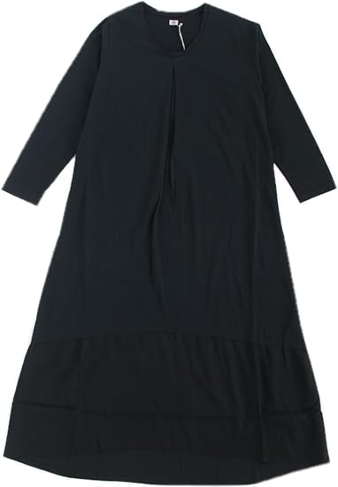 Amazon Co Jp サイズ 2 990 ブラック 8181c 026 Grin グリン ピマコットン天竺 ロングワンピース 服 ファッション小物