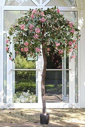 artplants.de Set 2 x Artificial Bougainvillea DAKOTA, rose- coloured, 8ft/255cm - Artificial tree/Fake bougainvillea