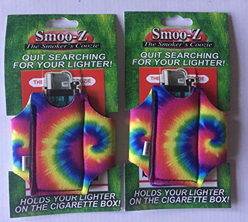 2 Smoo-Z Smoker's Coozie Cigarette Case & Lighter Holder(TIE DYE)