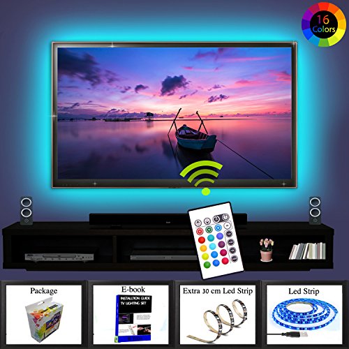 Tv Led Backlight RGB 16 Changing Colors Waterproof Led Lighting 2m Strip Set 3M Adhesive Tape For 40