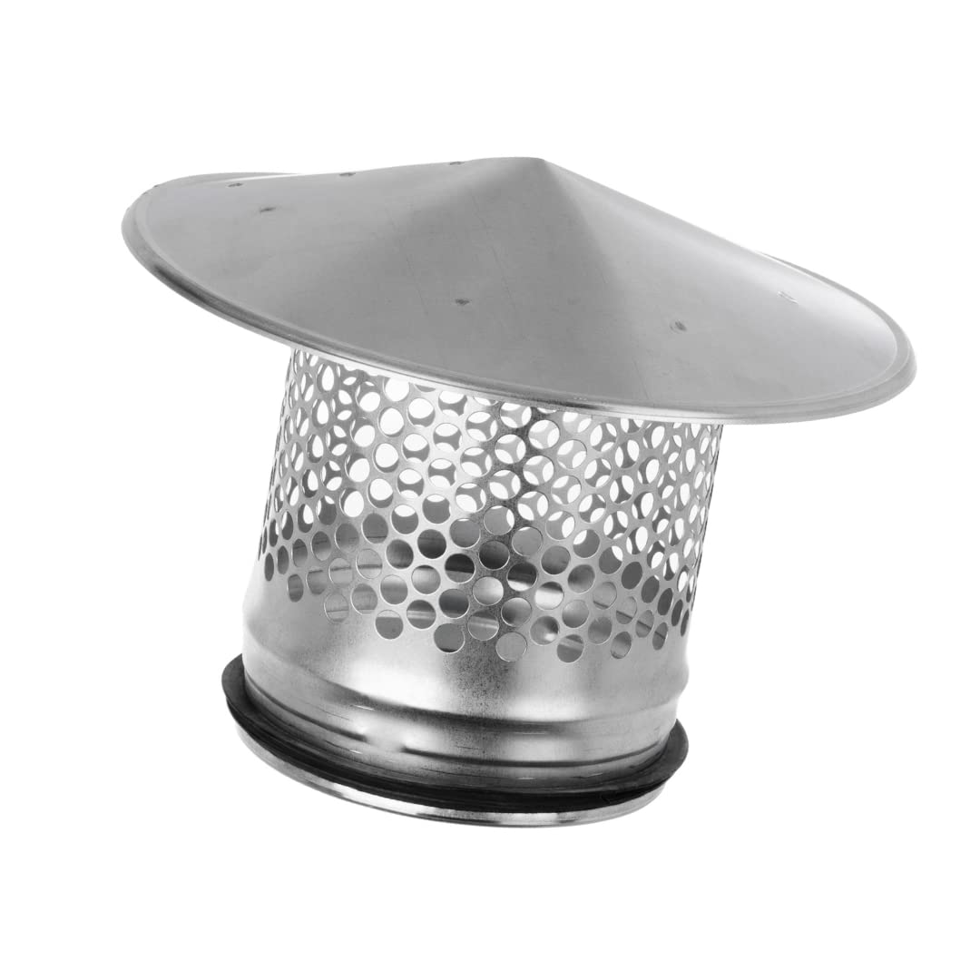 Ø 125mm 5" Inch Round Roof Vent Cap Galvanised Steel for All Weather Conditions Top Round Exhaust Cap with Rubber for Perfect Insulation Vent Cover