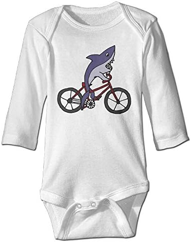 Shark Riding Bicycle Beach Autumn Long Sleeve Infant Baby's Baby Clothes | Crawling Clothes
