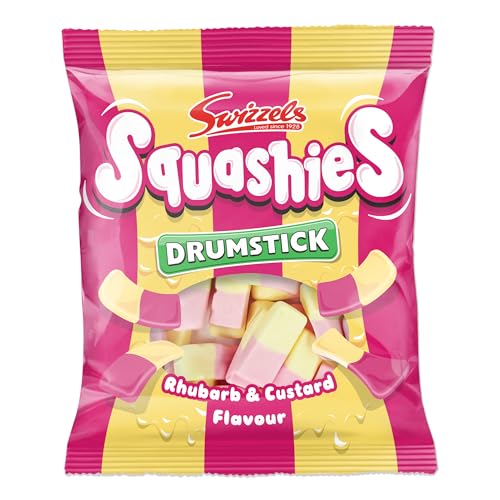 Swizzels Squashies Sweets, Rhubarb and Custard Flavour Squashies 140g - 64p / 60p S&S