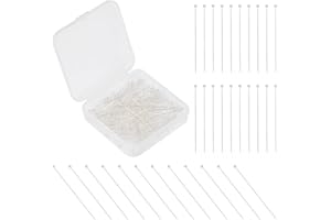 GOMAKERER 400 Pcs Brass Ball Head Pins, Silver 24 Gauge Wire Needle Headpins Long End Head Pins Jewelry Making Accessories for Crafting DIY Handmade
