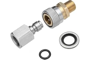 Quick Coupler 1/8 BSPP Male to G5/8 Female, 400 Bar High Pressure Connector with 6-Ball Lock for Air Rifles Scuba Filling Pne