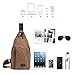 Termichy Canvas Sling Chest bag for Men Women, Unisex Shoulder Crossbody Backpack for Travel Hiking Camping Cycling or other Outdoor activities (Coffee)