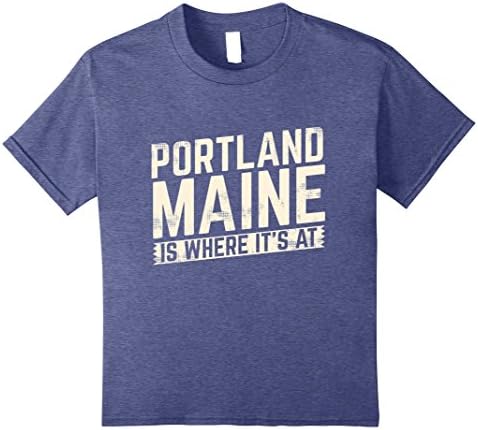 Kids Portland Maine T-Shirt | City of Portland Distressed Tee 8 Heather Blue