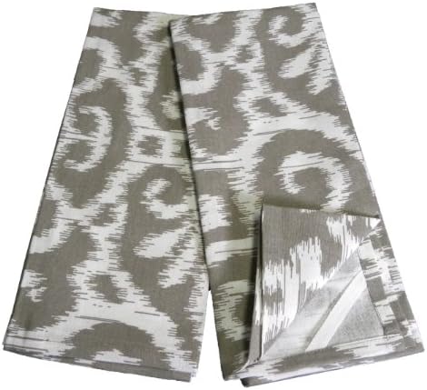 INDIA OVERSEAS IKAT Taupe Kitchen Towel, Set of 2