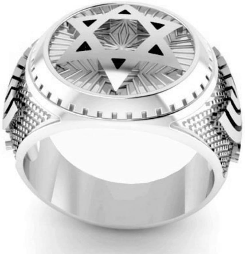 Holysands 925 Silver King Solomon Ring Star of David Ring