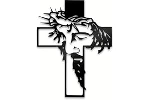 SEMMGO Black Jesus Wall Cross Decor Metal Crucifix Wall Hanging Wall Sculpture for Living Room Home Office Thankful Religious Gifts Grateful Blessed Christian Gifts for Women Special Mother's Day Gift Home Decor Entry Way(Size:12.59 * 9.84in)