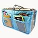 POPBLOSSOM Large Purse Organizer Insert Handbag Pouch Tidy & Neat (Ships From USA) (blue)
