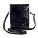 MINICAT Touch Screen Design Premium Microfiber Leather Crossbody Cell Phone Wallet Purse(Black-PU)