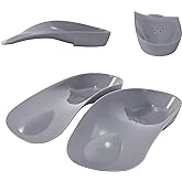 FiotSkep 3/4 Original High Arch Inserts Firm Orthotics for Plantar Fasciitis Flat Feet Over-Pronation, Comfort Metatarsal Pad Support Insoles Relief Heel Spur Pain