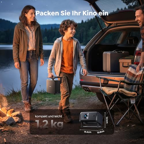 Google TV & Official Apps: Projector 4K Support, Smart Projector Home Cinema 1080P FHD, Auto Focus & Trapezoidal Correction, WiFi Bluetooth Portable Projector with Rotating Stand for Outdoor/Mobile Phone