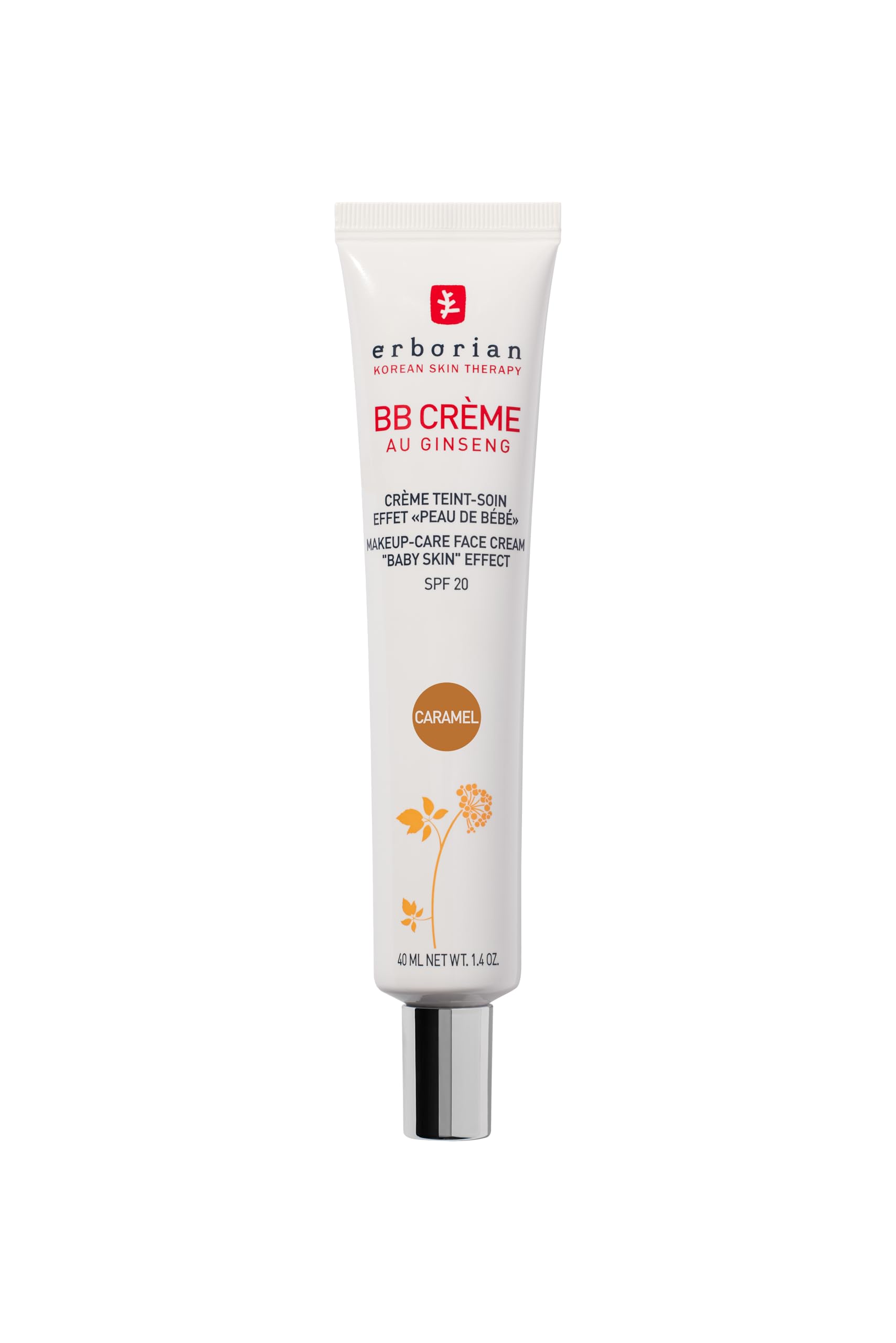Erborian - BB Cream With Ginseng - Complexion Cream - "Baby Skin" Effect - Korean Cosmetic Treatment 5 -In -1 For SPF 20 - Caramel 40 ml