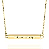 RIPFEVURN Horizontal Bar Cremation Jewelry Urn Necklaces for Ashes for Women Men Stainless Steel Cube Urn Locket for Human Ashes Holder Memorial Keepsake Pendant With Me Always