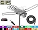 Outdoor Digital Amplified HDTV Antenna, 150 Mile Motorized 360 Degree Rotation, Wireless Remote Control, 59FT RG6 Coax Cable, Coaxial, UHF VHF 1080P 4K, Support 2 TVs