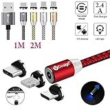 UGI Magnetic Cable Round 3 in 1 USB C Micro USB 10FT Android Magnet Charging Cable Type C Fast Phone Charger for i-Product X 8 7 6 5 Samsung Galaxy S5 S6 S7 S8 S9 Note 8 LG