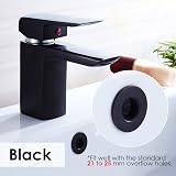 Casoter Black Brass Basin Overflow Cover Ring 30mm Hole Insert Decor view 3