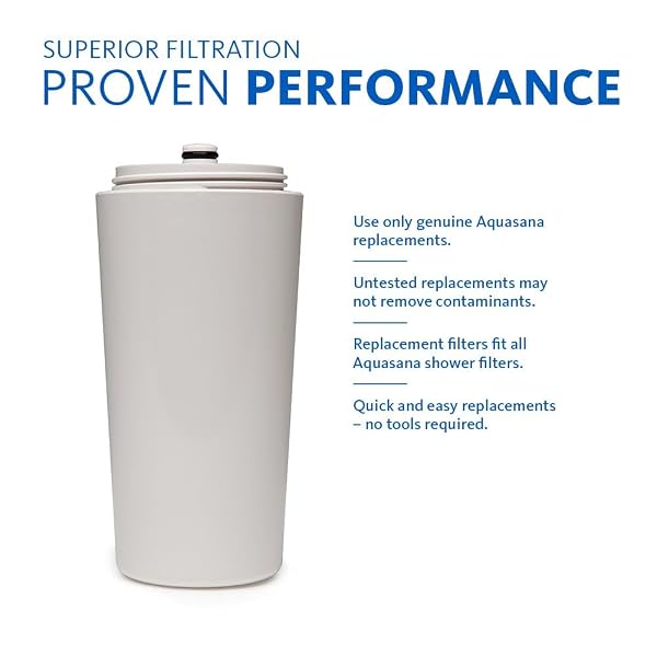 AQUASANA SHOWER FILTER | DERMATOLOGIST-RECOMMENDED FOR SOFTER, HEALTHIER SKIN & HAIR | PROVEN TO REDUCE 90% OF CHLORINE FOR 6 MONTHS | HIGH PRESSURE | INCLUDES SHOWER HEAD | AQ-4100