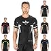 Elite Sports Item Star Short Sleeve Compression, Mma, Bjj, No Gi, Cross Training Rash Guard, Medium, White