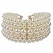KOSMOS-LI 6 Colors Multi Strand Simulated Pearl Choker Necklaces With Earring