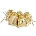YUTIAN 100pcs Drawstring Organza Pouch Jewelry Wedding Favor Candy Bag Packing Gold 9X12 Centimeter