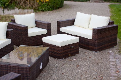 essella Polyrattan Garnitur Bahamas in Bicolor-Braun – Bild 7