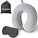 Travel Pillow Set, VenusCare Neck Support Memory Foam Pillow with Natural Mulberry Silk Black Sleep Mask