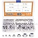 Keadic 185Pcs 304 Stainless Steel Metric Nylon Insert Lock Nut Assortment Kit - 7 Sizes: M3 M4 M5 M6 M8 M10 M12