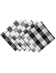 DII Classic Buffalo Check Tabletop Collection for Family Dinners, Special Occasions, Barbeques, Picnics and Everyday Use, 100% Cotton, Machine Washable, Napkin Set, 20x20, Black & White 6 Count