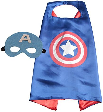 Superhero Cape and Mask Costume Set Boys Girls Birthday Halloween Play Dress Up
