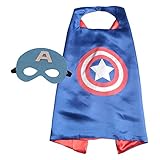 Superhero Captain America Cape and Mask Set Costume for Kids (Captain America)