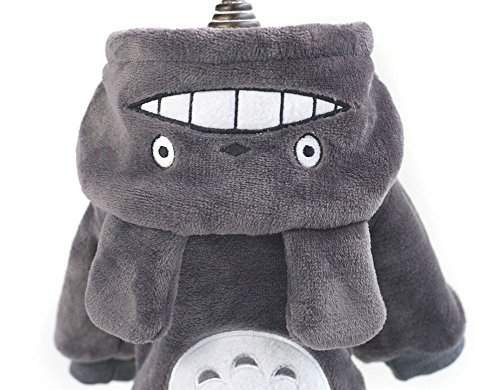 SMALLLEE_LUCKY_STORE Pet Small Dog/Cat Fleece Totoro Jumpsuit Pajamas Coat Halloween Costume, Large, Grey