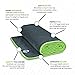 Youphoria Yoga Microfiber Non-Slip Towel - Hot Yoga Mat Towel for Enhanced Grip and Sweat Absorption - Gray with Green Stitching