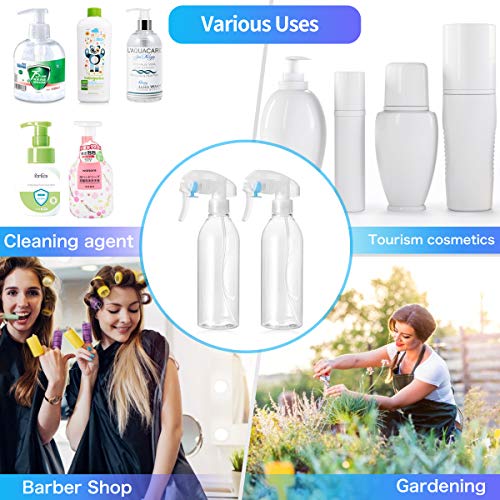 300ml Fine Mist Spray Bottle,Empty Plastic Refillable Spray Bottles Trigger Sprayer for Gardening,Cleaning,Kitchen,Water,Essential Oil(2PCS)