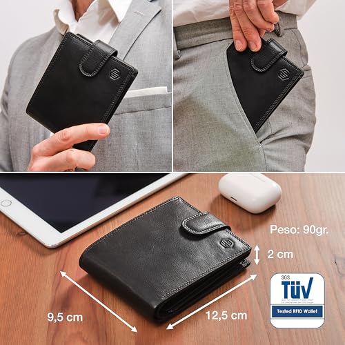 HansGo Wallets for Men Leather - Wallet with Style - Men's Wallet Handmade Genuine Leather - Wallets with RFID - The Comfortable Wallet - Wallets for Men - Original Gifts.