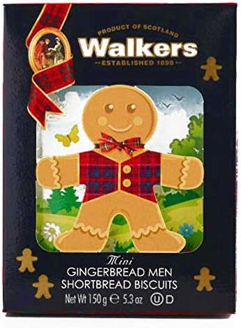 Walkers Gingerbread Man Shortbread Biscuit Boxes 5.3 oz each (1 Item Per Order, not per case)