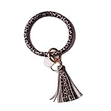 L&N Rainbery PU Leather O Key Chain Circle Tassel