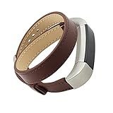For Fitbit Alta,CoperDouble Tour Genuine Leather Watch Band Strap Bracelet For Fitbit Alta (Brown)