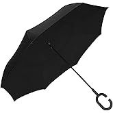 ShedRain Unbelievabrella Reverse Windproof Umbrella, Hands-Free Handle | Inverted Umbrella, Car Umbrella, 48" Arc, Double Layer Canopy, Hands-Free Design, Self-Standing