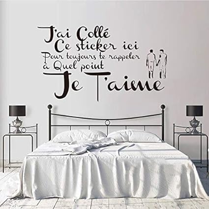 Citation Francaise Amour Gay Famille Wall Art Stickers Vinyle Applique Murale Affiche Murale Decoration De La Maison Decoration De La Maison 30 50 Cm Amazon Fr Bricolage