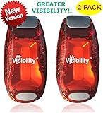 LED Safety Light 2-Pack | Clip On Strobe Flashing Running Lights for Runners, Night Walking, Dogs, Bike | The Brighter High Visibility Reflective Gear for Cycling Accesories, Dog Collar, Vest, Kids