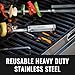Grillaholics Skewers, Top Barbecue Grilling Accessories, Grill Delicious Kabobs and Brazilian BBQ on Gas and Charcoal Grills, Reusable Metal Unlike Bamboo, Set of 8 Stainless Steel Shish Kebab Sticks